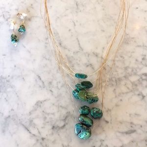Tibetan Turquoise necklace and earrings set